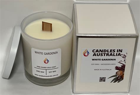 White Gardenia Candle Wooden Wick - Candles in Australia