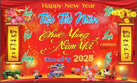 Backdrop Chúc mừng năm mới 2025 vector corel 23 Download file corel