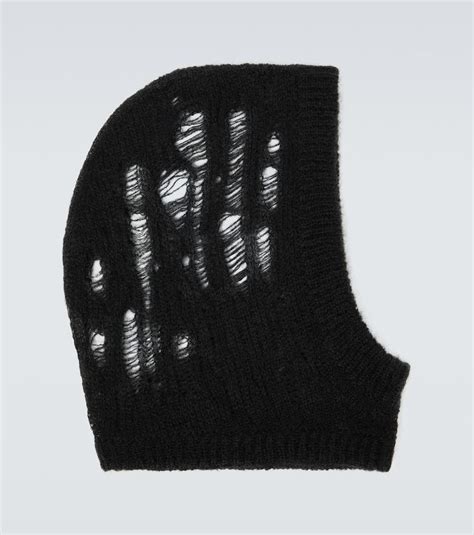 Rick Owens Distressed Ski Mask In Black For Men Lyst
