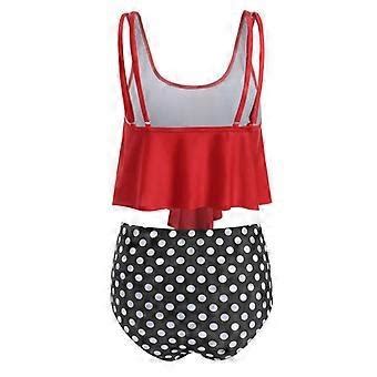 Kvinder Sommer Høj Talje Badetøj Flæse Top Mavekontrol Bikini Tankini