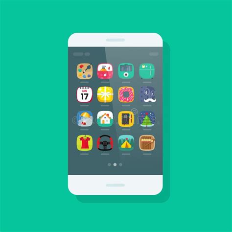 Vector De Smartphone Teléfono Móvil Con Los Iconos Del App En La