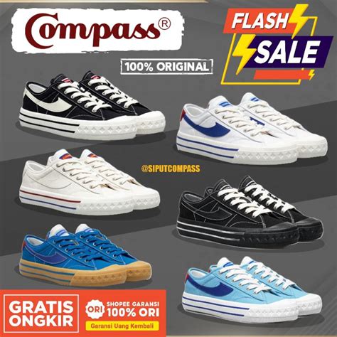 Jual Sepatu Compass Retrograde Low White Blue Black White Cream Blue