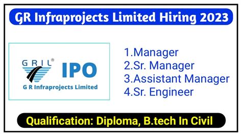 GR Infraprojects Limited Hiring 2023 Civil Engineering In Maharashtra