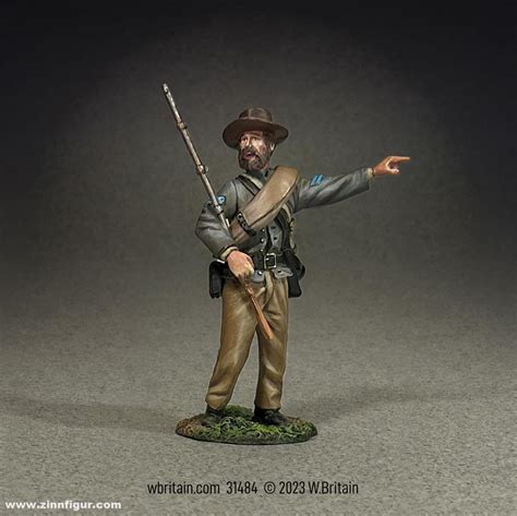 Berliner Zinnfiguren Confederate Infantry Corporal Urging Men Forward