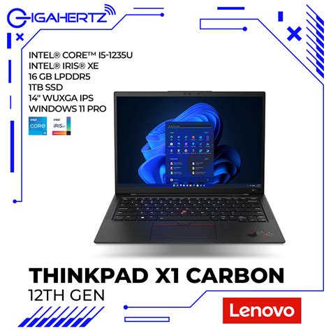 Lenovo ThinkPad X1 Carbon (12th Gen) | 14" WUXGA | i5-1235U | Iris Xe ...