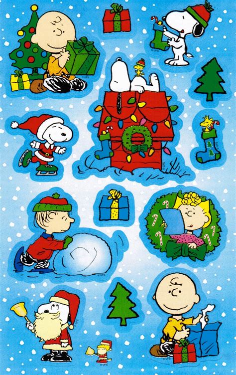 Charlie Brown And Snoopy Christmas Sticker Sheet Snoopy Christmas Peanuts Gang Christmas Snoopy