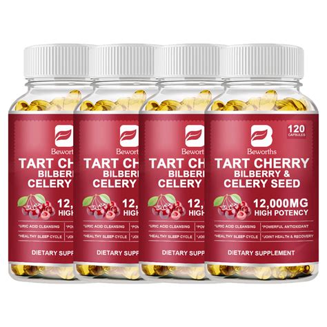 Vitagen Tart Cherry Extract Capsules With Celery Seed Uric Acid Cleanse Muscle Recovery