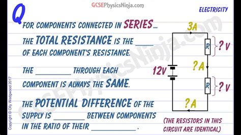 Series Circuit Resistance Current And Potential Difference Gcse Physics Youtube