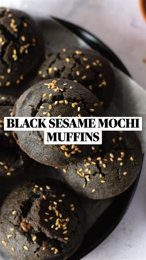 Black Sesame Mochi Muffins