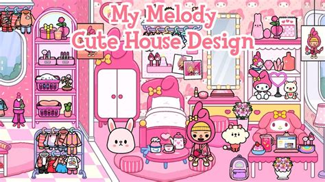 Toca Life World My Melody Cute House Design 💕🎀 Hello Kitty And Friends Toca Boca Youtube