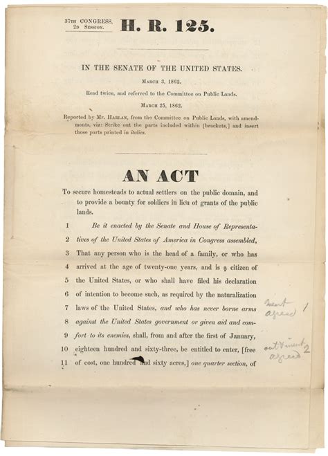 The Homestead Act Anniversary May 20 1862