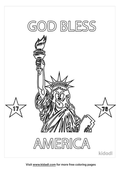 Free God Bless America Coloring Page | Coloring Page Printables | Kidadl