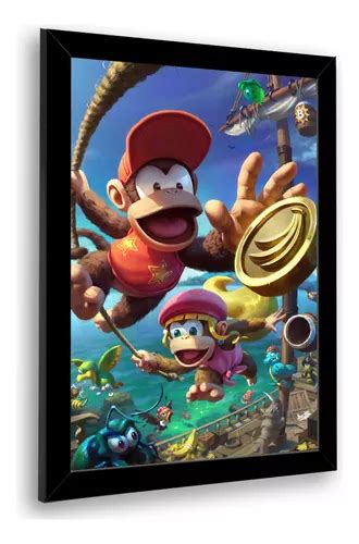 Quadro Decorativo Donkey Kong Diddy Moldura 23x33cm Parcelamento