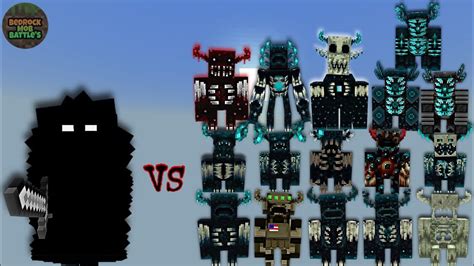 Boss Null V1 Vs Warden Plus Wardens Minecraft Bedrock Mob Battle