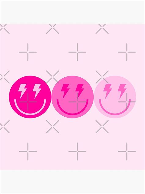 Preppy Pink Smileys Poster For Sale By Suusck Redbubble