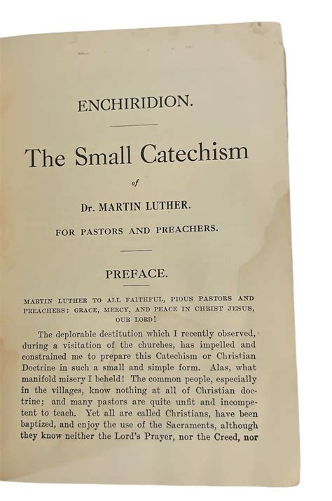 A Short Exposition Of Dr Martin Luthers Small Catechism Hardcover 1912 Ebay