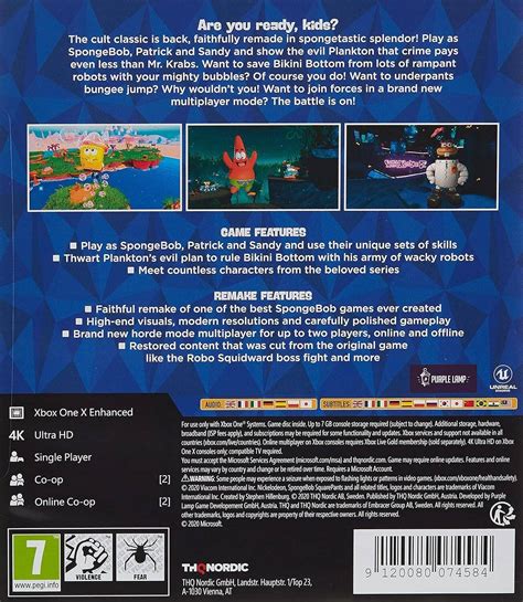 THQ NORDIC 43506 Spongebob Battle For Bikini Bottom Pegi Xbox One Game Xbox One Buy Best