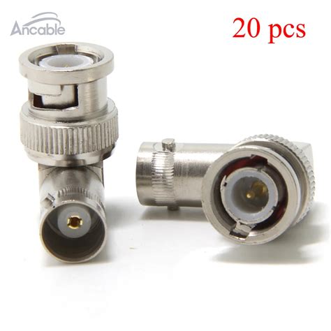 20 Pcs Adapter 90 Degree Bnc Plug Male To Bnc Female Jack Rf Connector Right Angle Mf On