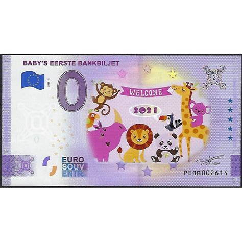 0 Euro Biljet Nederland 2021 Baby S Eerste Bankbiljet 2021 Meisje