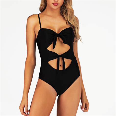 Amazon New Pure Color Women Swimwear One Piece Bikini Wireless Underwear And Breathable