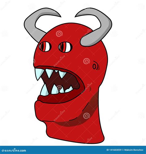 Red devil stock vector. Illustration of angry, drawing - 141603059