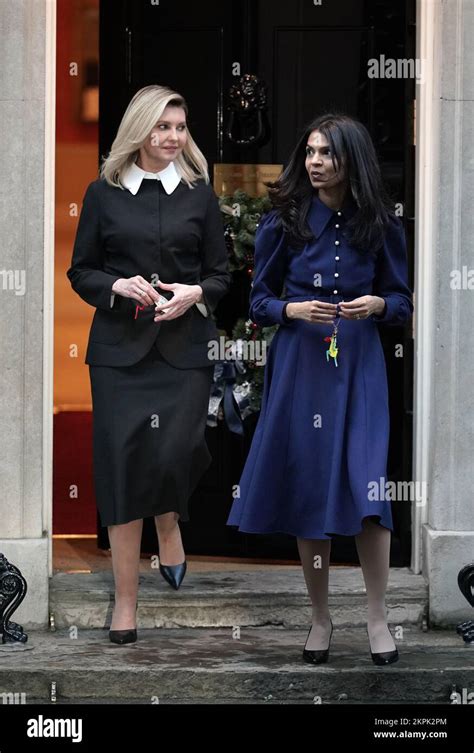 First Lady Of Ukraine Olena Zelenska Left Outside Downing Street