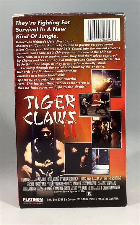 Tiger Claws Ii Vhs Orbit Dvd