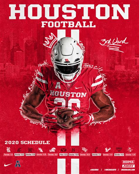 2020 Houston Football SCHEDULE on Behance