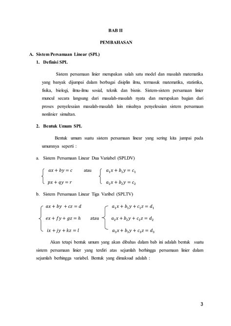 Makalah Metode Numerik Sistem Persamaan Linear Pdf