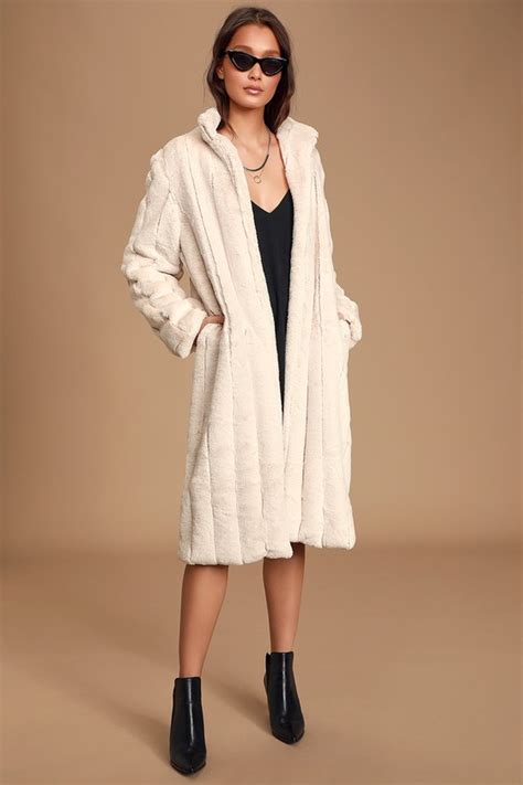 Chic Faux Fur Coat White Faux Fur Coat Long Faux Fur Coat Lulus