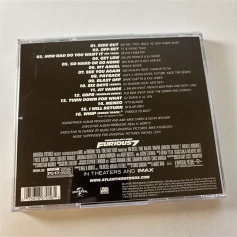 Furious 7 Original Motion Picture Soundtrack Cd 2015 Retro Unit