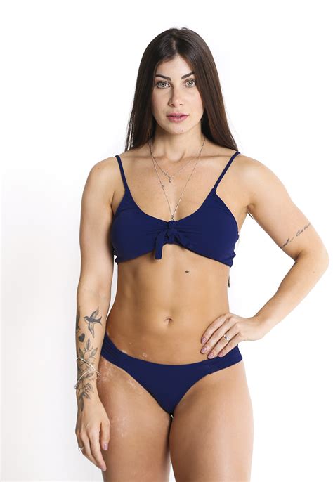 Conjunto De Biquíni Top Bojo Laço Calcinha Ripple Azul