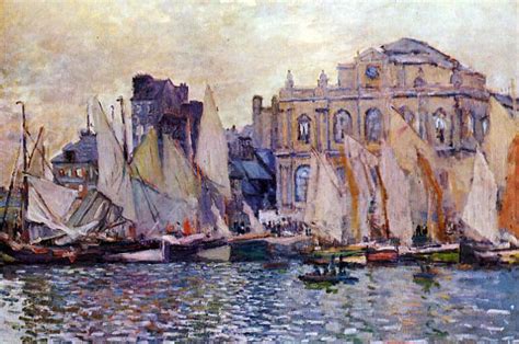 Oil Painting Claude Monet Le Havre Museum Buildings With Sail Boats