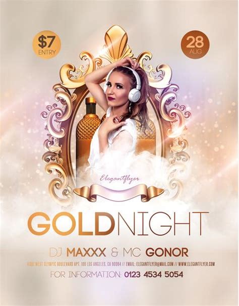 Gold Night PSD Flyer template free download