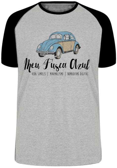 Emporio Dutra Camiseta Raglan Meu Fusca Azul