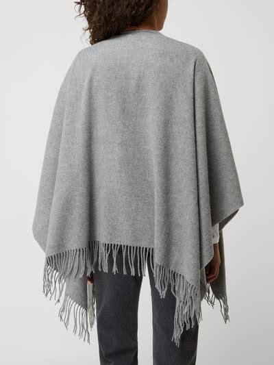 Ck Calvin Klein Poncho Aus Wollmischung Hellgrau Online Kaufen