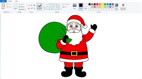 How To Draw Santa Claus On Computer Using Ms Paint YouTube