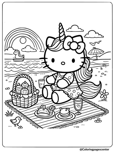 13 Unicorn Hello Kitty Coloring Pages Free Printable