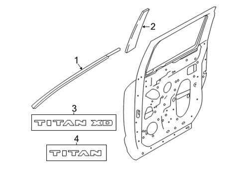 Exterior Trim Front Door Nissan Titan Regular