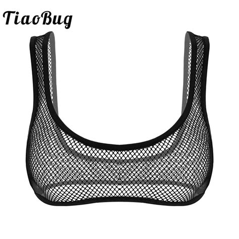 Tiaobug Women Hot Sexy Lingerie See Through Fishnet Wide Shoulder