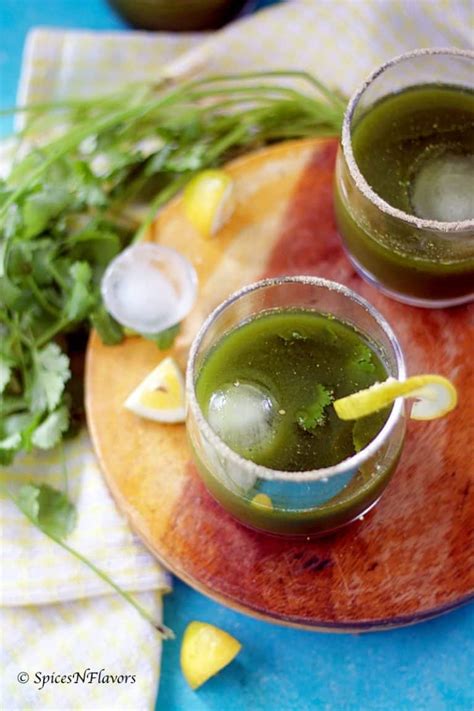 Coriander Mint Juice Healthy Diwali Detox Drink Spices N Flavors