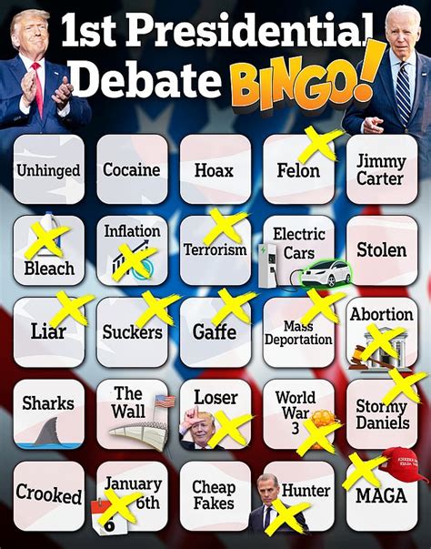 Did You Win The Biden And Trump Debate Bingo Find Out If You Managed