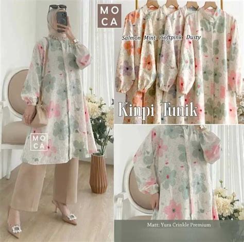 GRATIS ONGKIR KINPI LONG TUNIK RAYON CRINKLE AIRFLOW PRINTING LONG