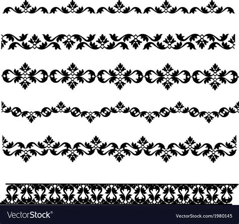 Set Black Borders Royalty Free Vector Image VectorStock