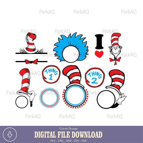 Cat In The Hat Svg Bundle Dr Seuss Svg Cat In The Hat Svg Thing 1 Thing 2 Svg Dr Seuss