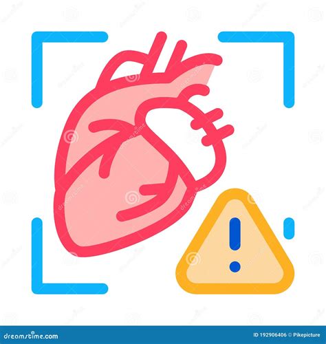 Vectoroverzicht Van Het Pictogram Voor Aandacht Voor Hartziekte Vector