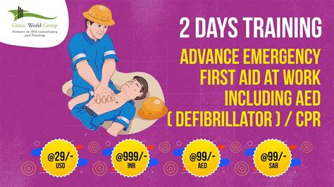 Advance Emergency First Aid At Work 2 Days Virtual Online Training Rs