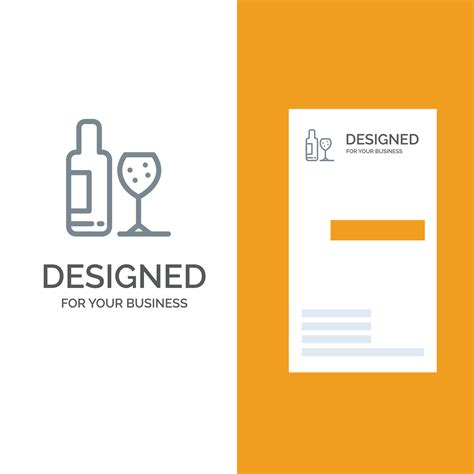 Drink Bottle Glass Love Grey Logo Design and Business Card Template ...