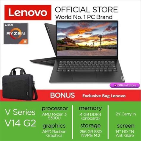 Jual Laptop Lenovo V14 G2 Ryzen 3 5300u 256gb Ssd 4gb Winohs Original