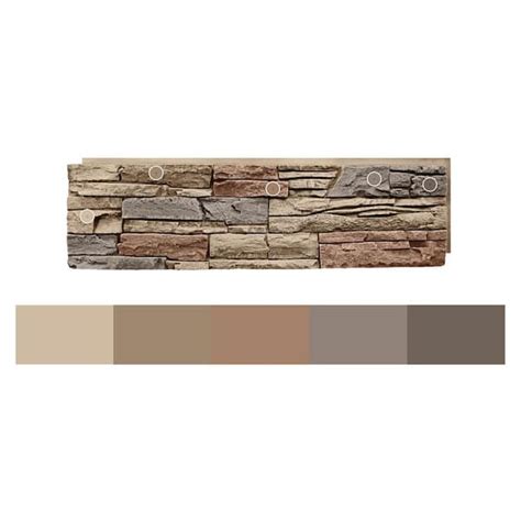 Genstone Stacked Stone Desert Sunrise 12 In X 42 In Faux Stone Siding Panel G2ssdshp The